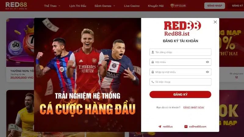 Truy cập trang web chính thức Red88